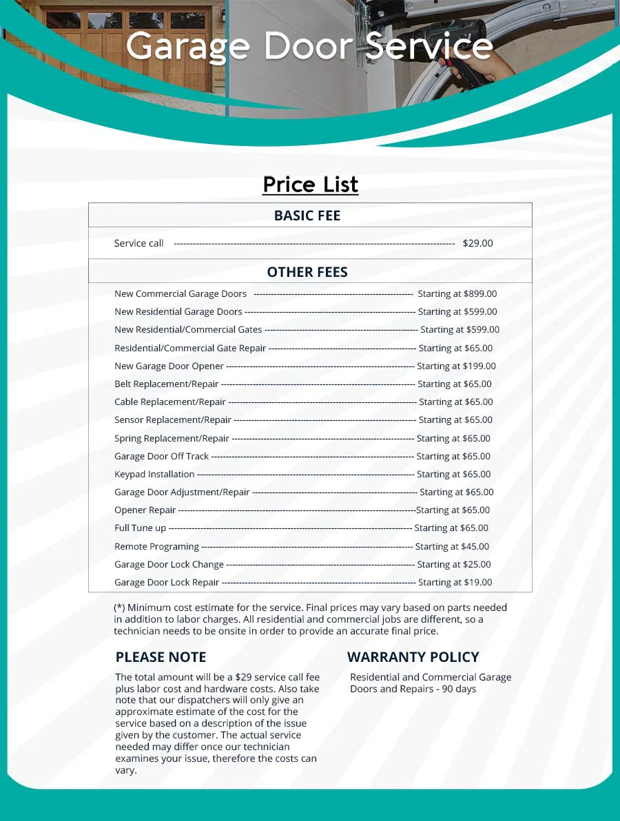 Garage Door Mobile Service Repair Dallas, TX 469-293-1116